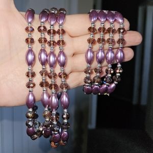 46" Beautiful Necklace w Matching 4 Connecting Strands Bracelet.